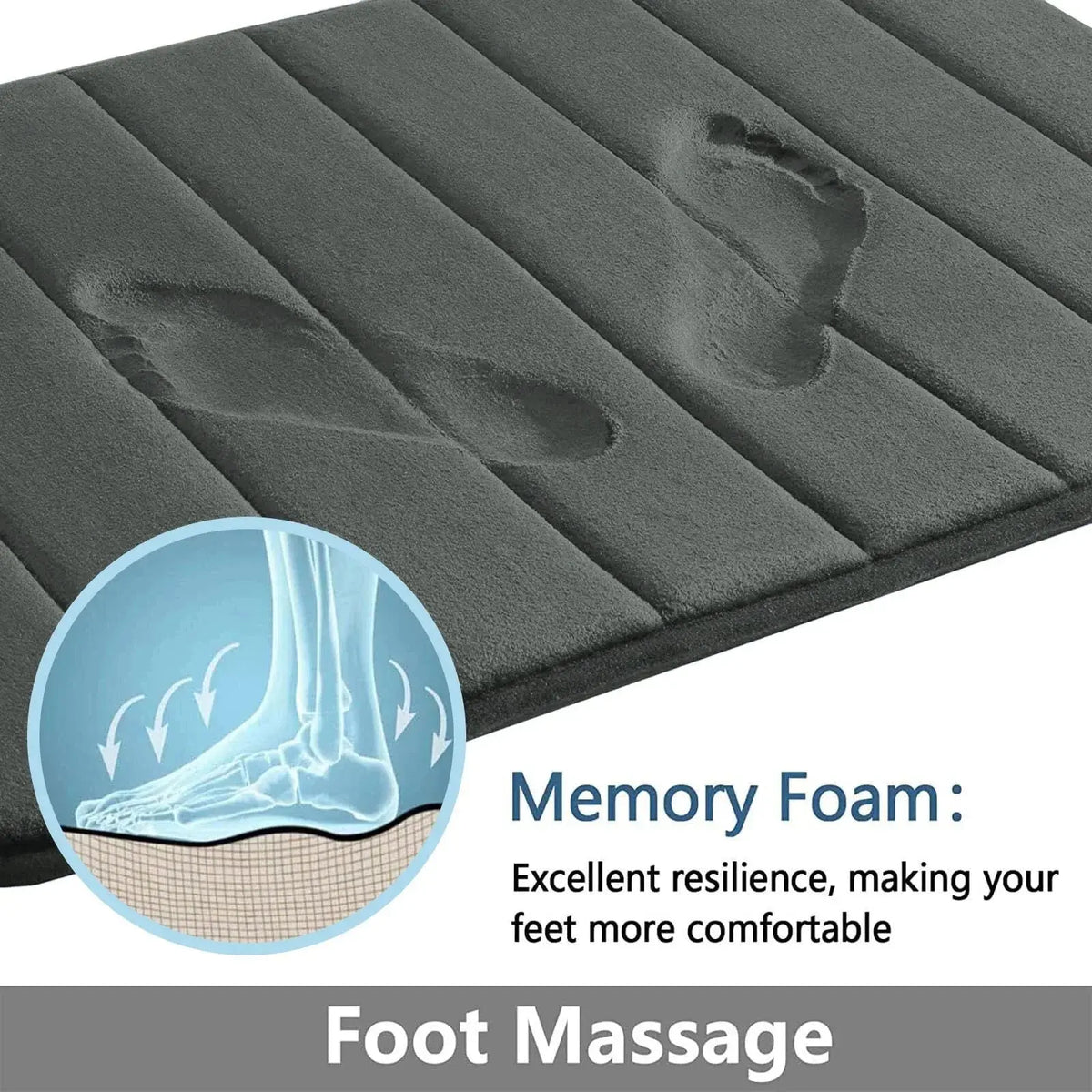 Velvet Memory Foam Bath Rug Set (3 Pcs)