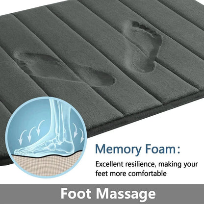 Velvet Memory Foam Bath Rug Set (3 Pcs)