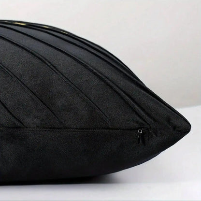 Geometric Velvet Pillow Cover with Gold Trim