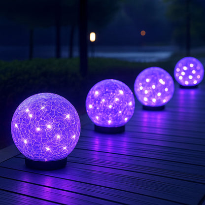 Solar Crackle Glass Globe Light