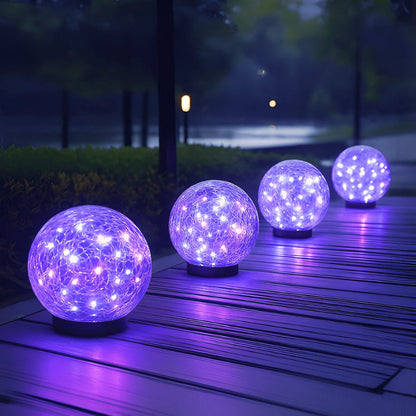 Solar Crackle Glass Globe Light