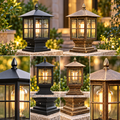European Classic Outdoor Pillar Lantern Light