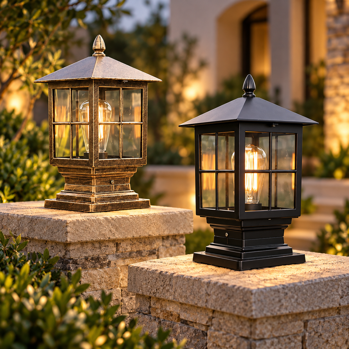 European Classic Outdoor Pillar Lantern Light