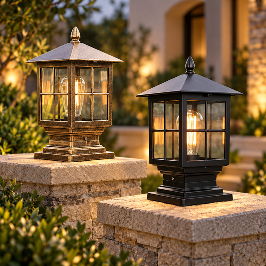 European Classic Outdoor Pillar Lantern Light