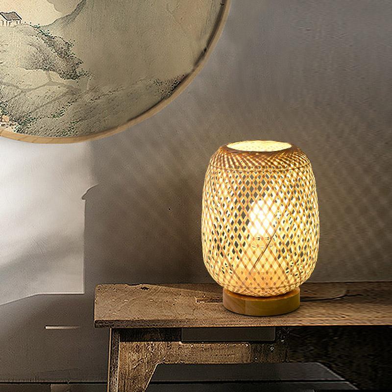 Japanese Rattan Table Lamp