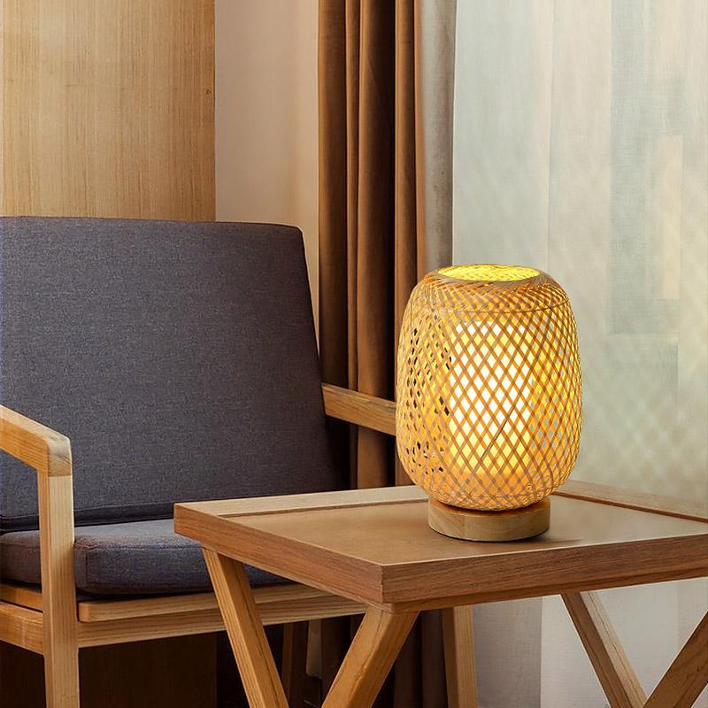 Japanese Rattan Table Lamp