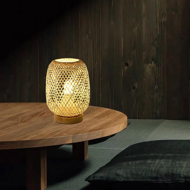 Japanese Rattan Table Lamp