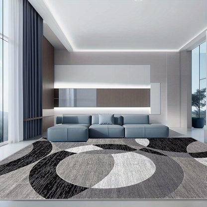 Modern Orbit Geometric Velvet Rug