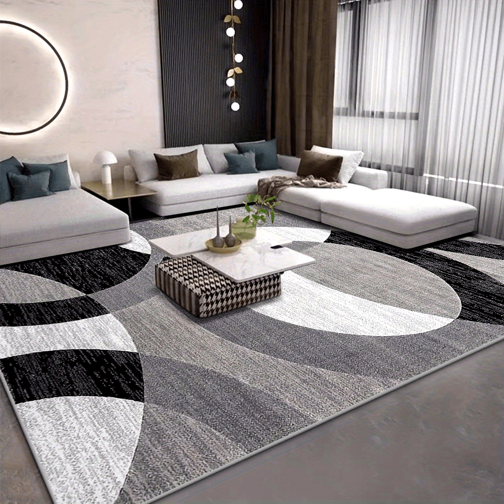 Modern Orbit Geometric Velvet Rug