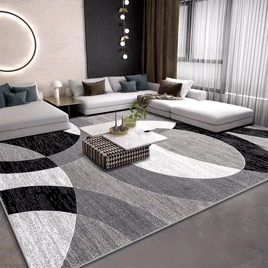 Modern Orbit Geometric Velvet Rug