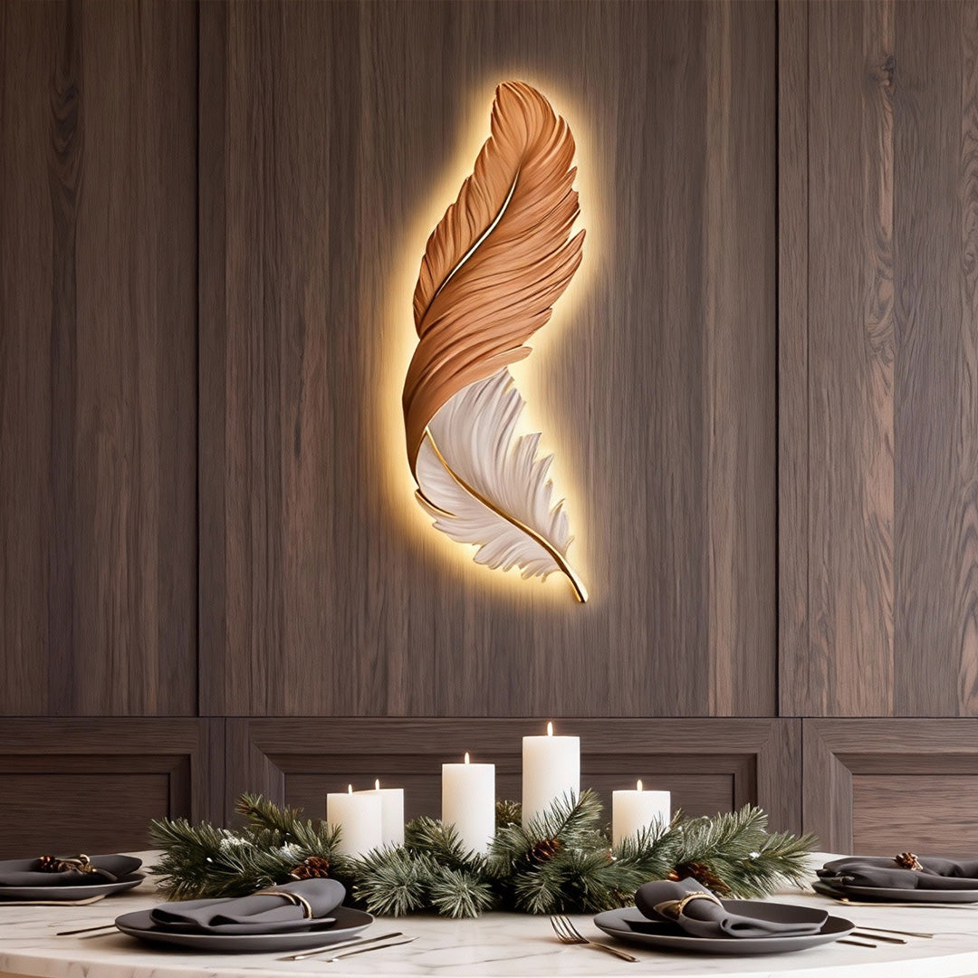 Piuma Feather LED Wall Art Lamp