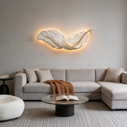 Feather wall light warm glow