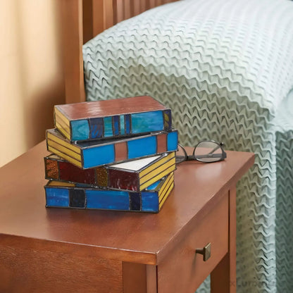 Biblioteca Stained Glass Book Lamp