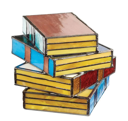 Biblioteca Stained Glass Book Lamp