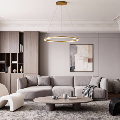Gold ring chandelier