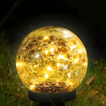 Solar Crackle Glass Globe Light