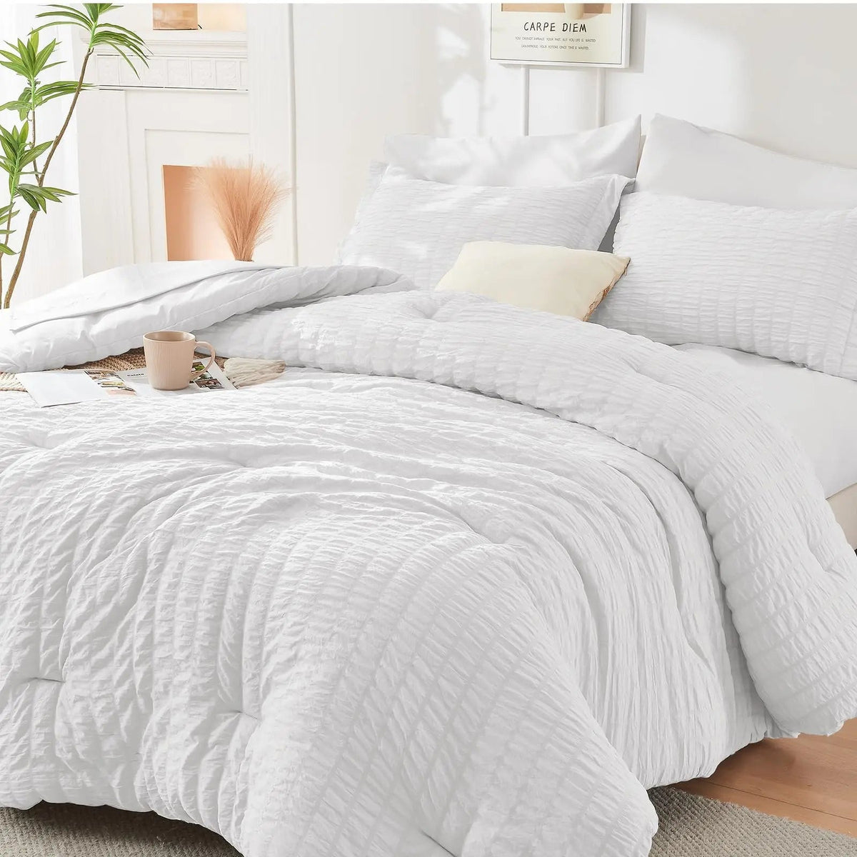 Japanese Seersucker Microfiber Duvet Cover Set
