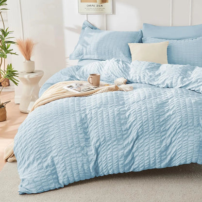 Japanese Seersucker Microfiber Duvet Cover Set