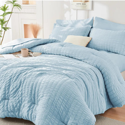 Japanese Seersucker Microfiber Duvet Cover Set