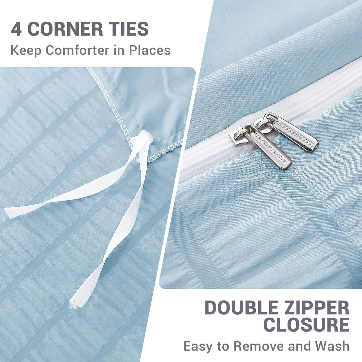 Japanese Seersucker Microfiber Duvet Cover Set