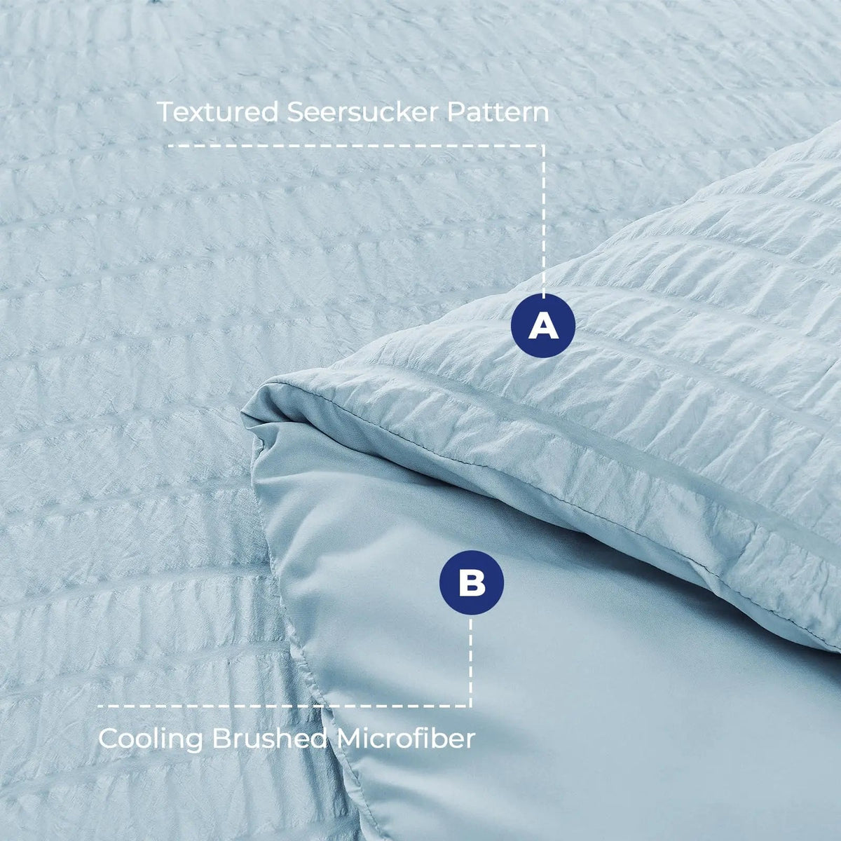 Japanese Seersucker Microfiber Duvet Cover Set