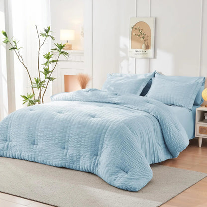 Japanese Seersucker Microfiber Duvet Cover Set