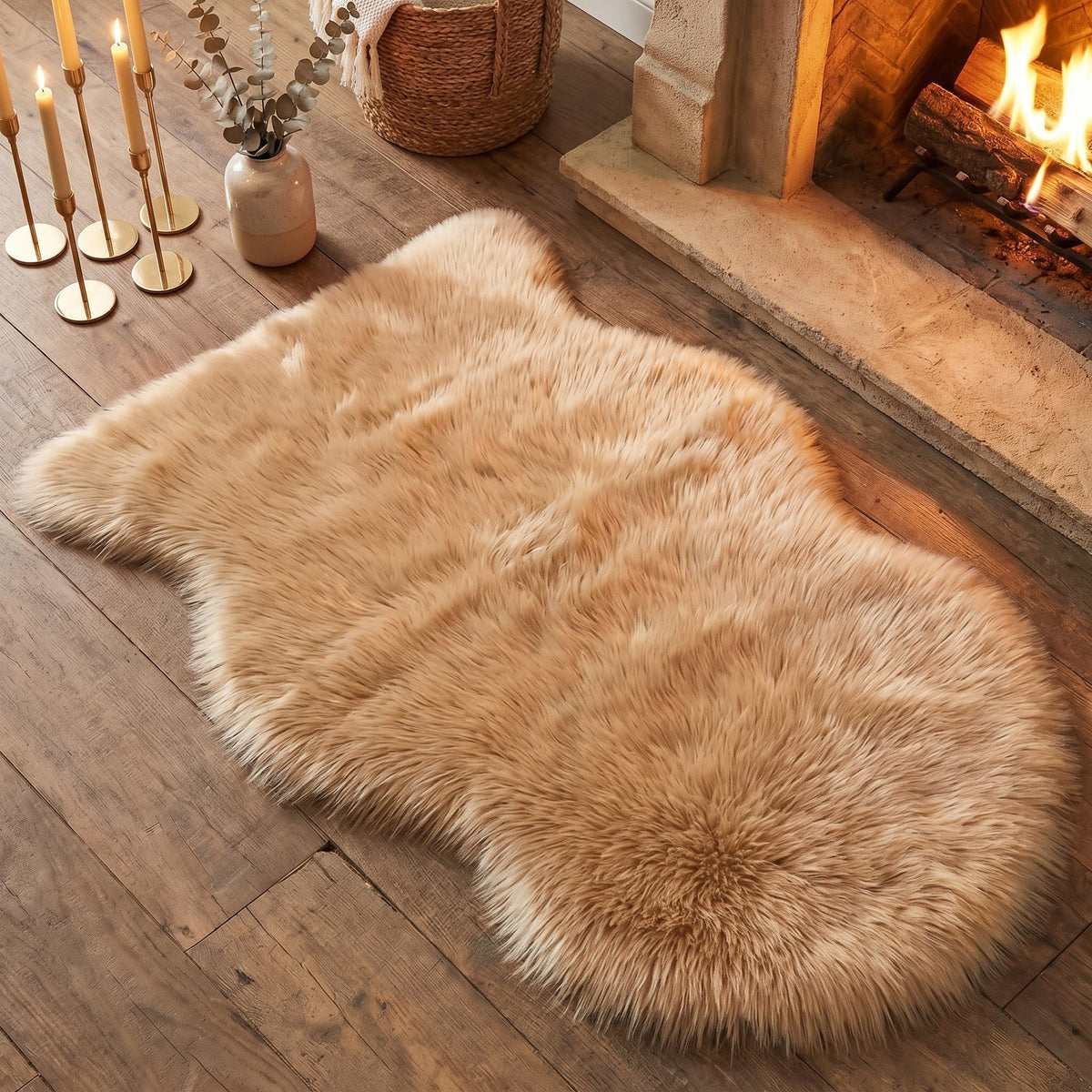 Faux Sheepskin Fur Rug