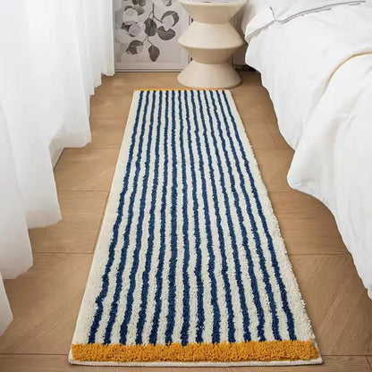 Modern Geometric Flocked Bath Rug