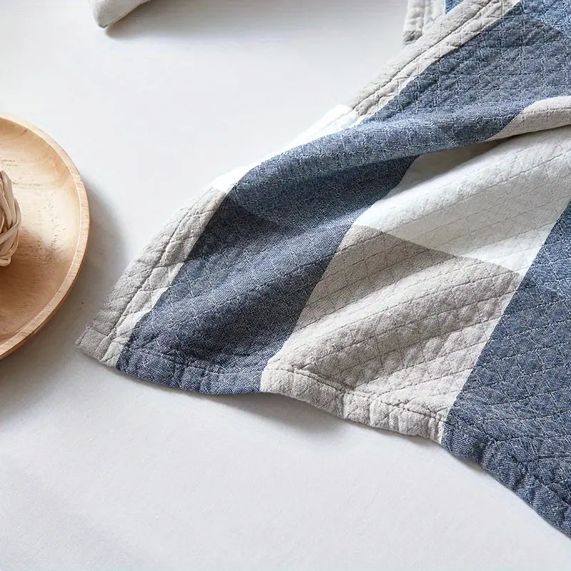 Scandinavian Plaid Cotton Quilt