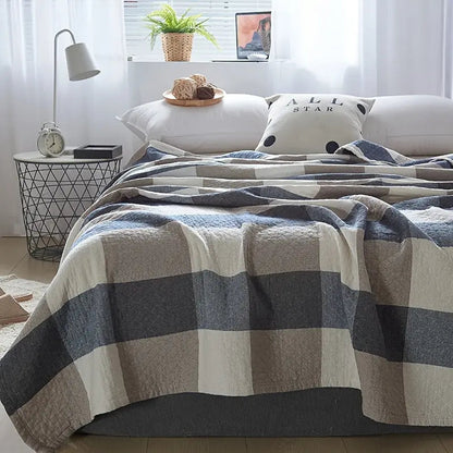 Scandinavian Plaid Cotton Quilt