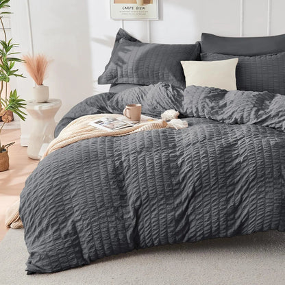Japanese Seersucker Microfiber Duvet Cover Set