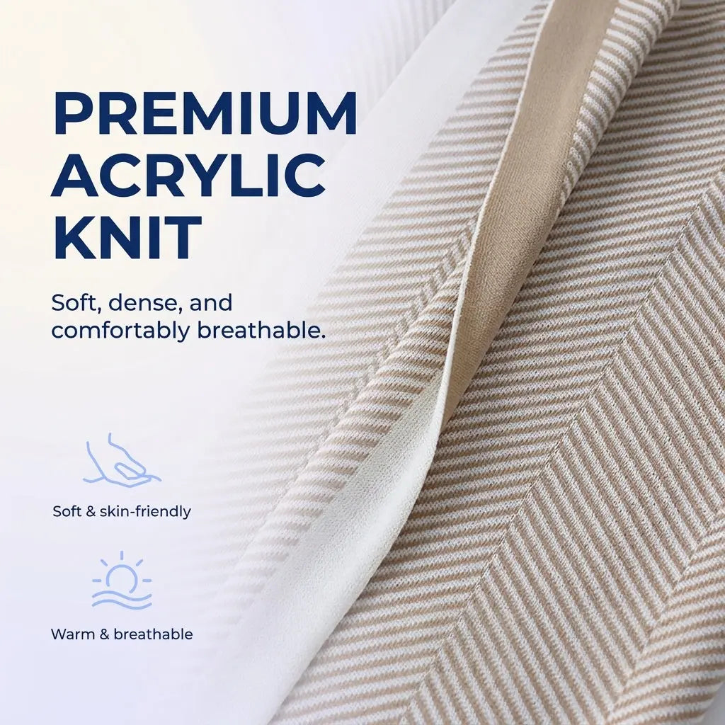 Scandinavian Herringbone Knit Throw Blanket