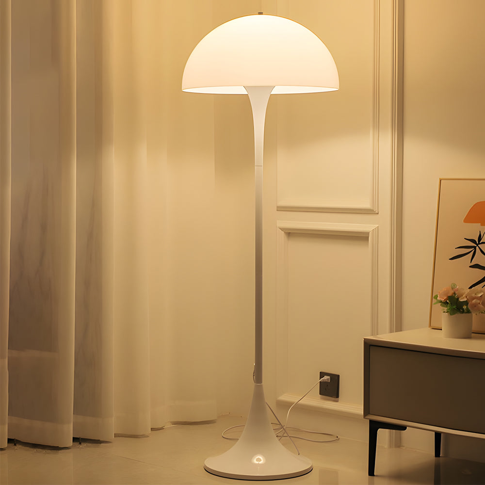 White dome floor lamp