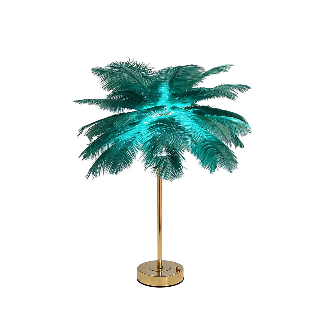 French Ostrich Feather Table Lamp