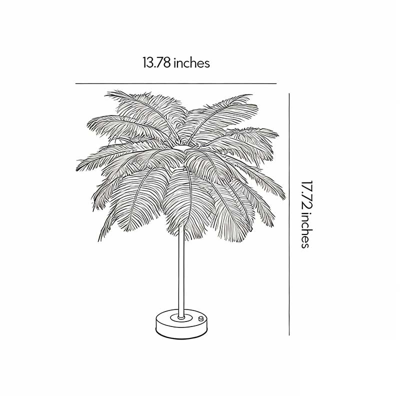 French Ostrich Feather Table Lamp