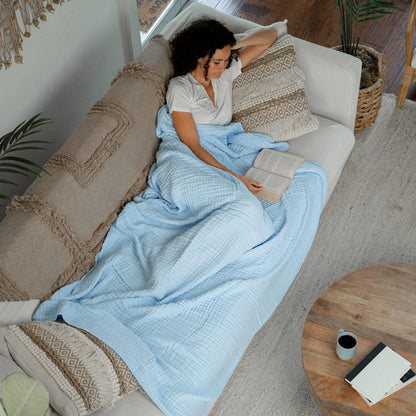 Modern Six-Layer Cotton Muslin Throw Blanket