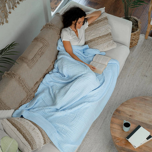 Modern Six-Layer Cotton Muslin Throw Blanket