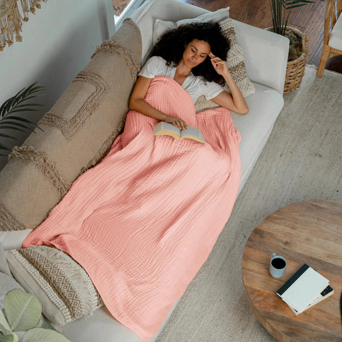 Modern Six-Layer Cotton Muslin Throw Blanket