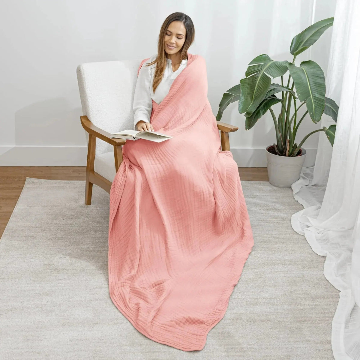 Modern Six-Layer Cotton Muslin Throw Blanket