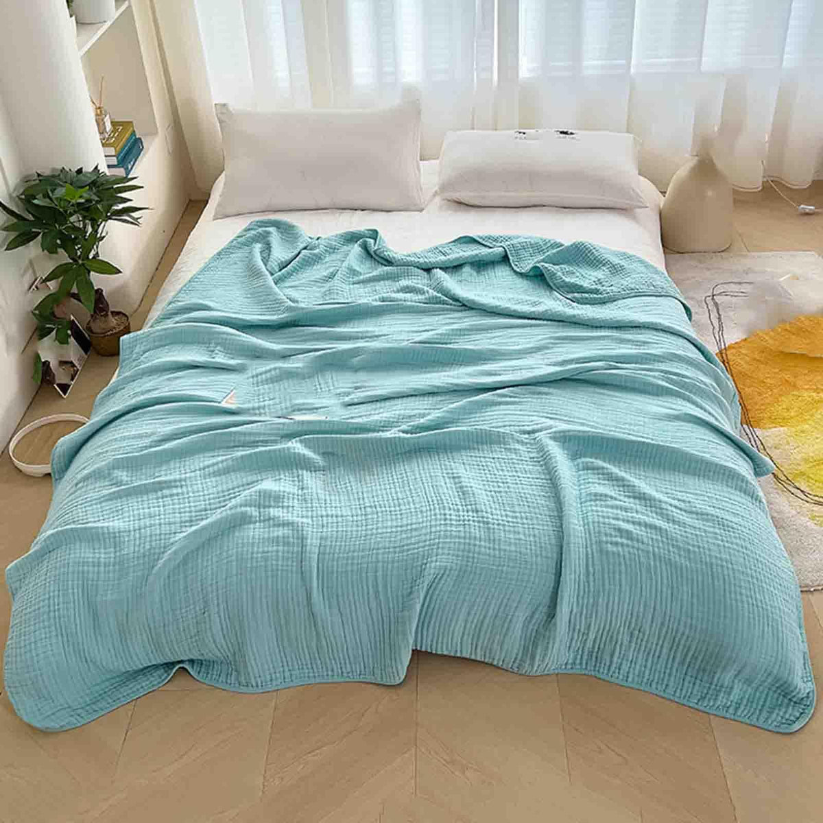 Modern Six-Layer Cotton Muslin Throw Blanket