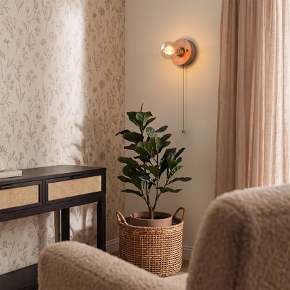 Noce Walnut and Brass Bedside Wall Light