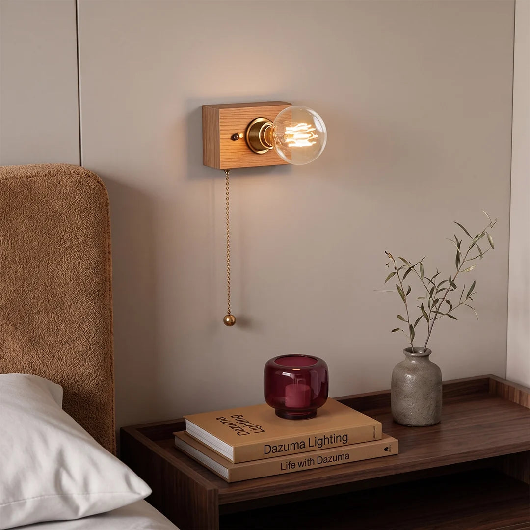 Noce Walnut and Brass Bedside Wall Light