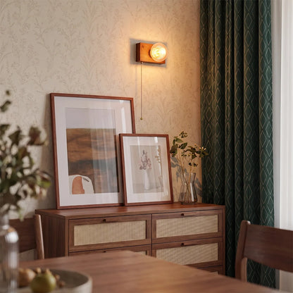 Noce Walnut and Brass Bedside Wall Light