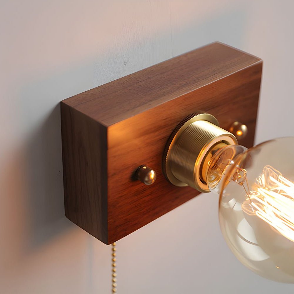 Noce Walnut and Brass Bedside Wall Light