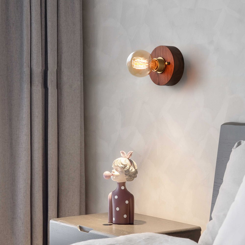 Noce Walnut and Brass Bedside Wall Light