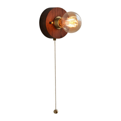 Noce Walnut and Brass Bedside Wall Light