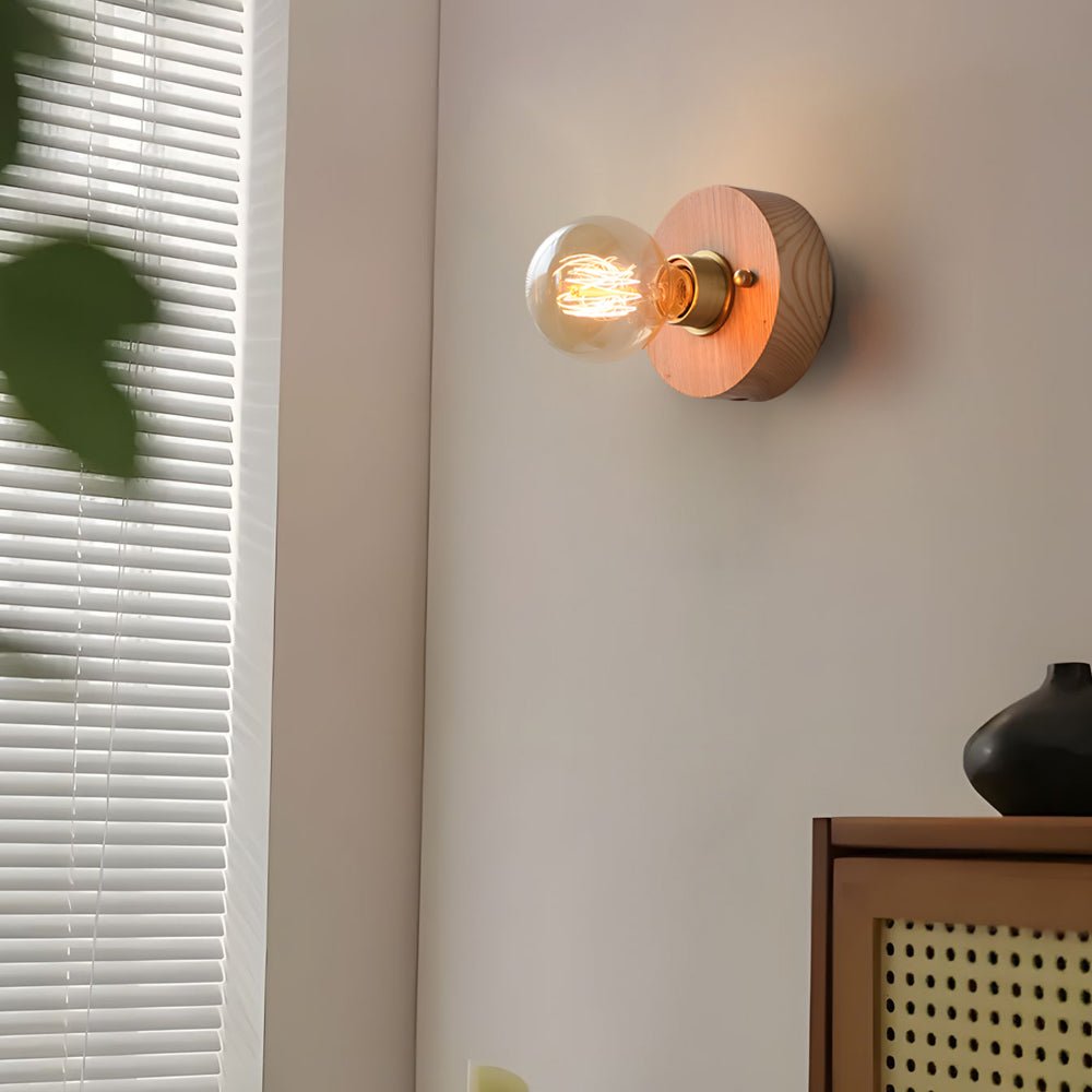 Noce Walnut and Brass Bedside Wall Light