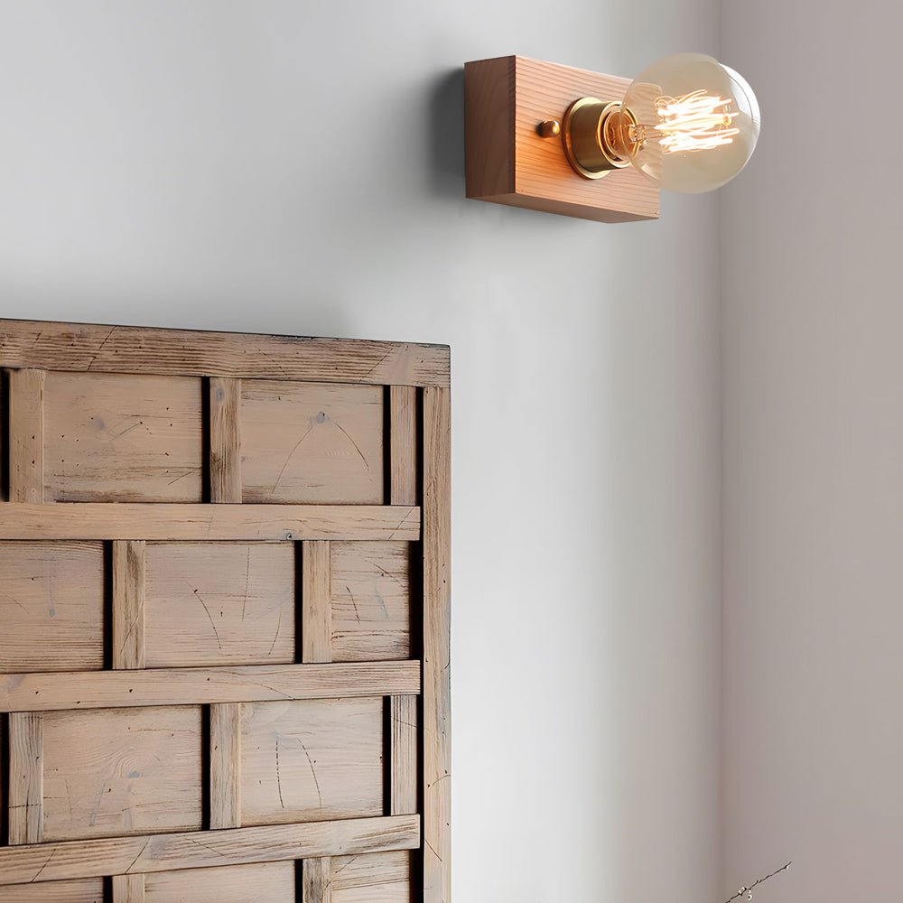 Noce Walnut and Brass Bedside Wall Light