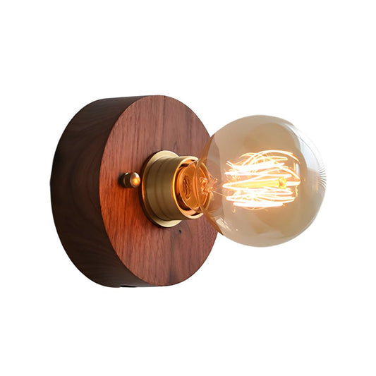 Noce Walnut and Brass Bedside Wall Light