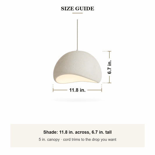 Nubia pendant light size guide
